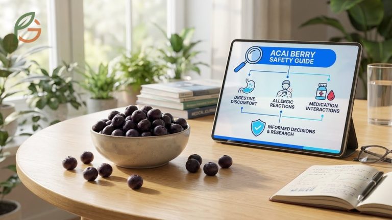Acai berry side effects guide covering mild digestive issues and interactions with blood thinners for safe usage.