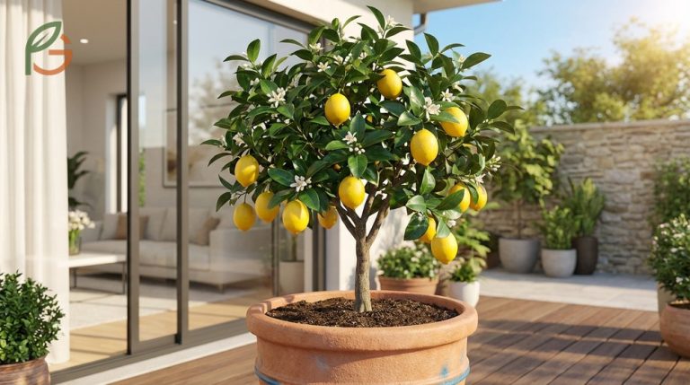 Dwarf meyer lemon tree reaches 5-7 feet tall in the ground and produces sweet fruit year-round in zones 8-11.