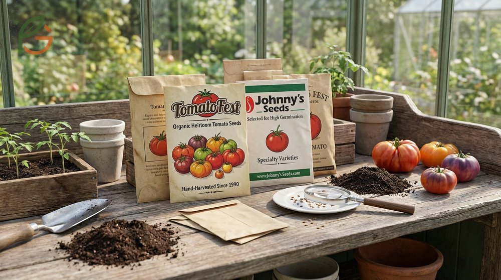 Best place to buy tomato seeds sources listing reputable suppliers like TomatoFest and Johnny's Seeds for organic options.
