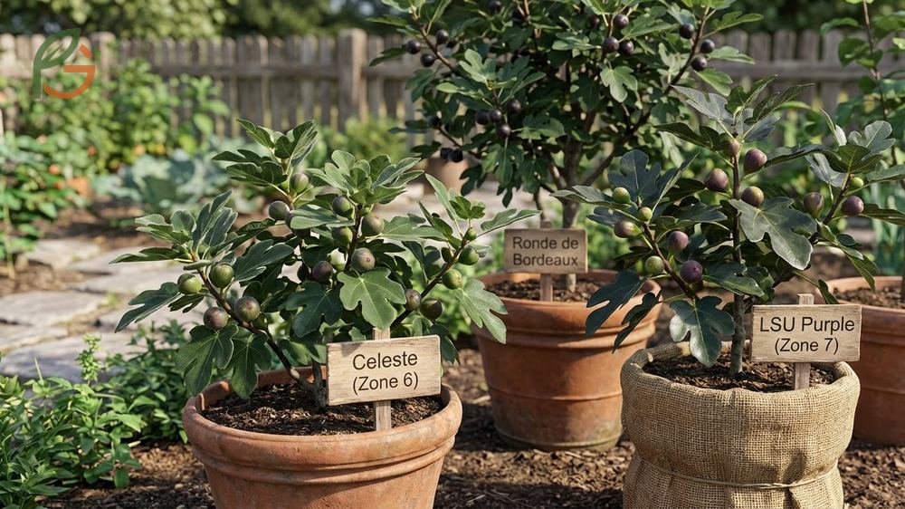 Hardy fig cultivars list including Celeste and LSU Purple varieties suitable for zones six and seven.