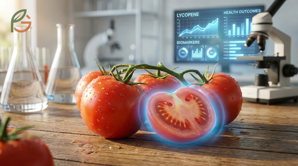 Health benefits of tomatoes include a 36% reduced risk of hypertension in adults consuming over 110g daily.
