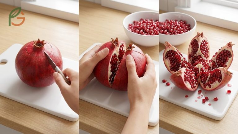 How to cut a pomegranate easily involves following the 5-6 internal chambers to preserve arils and minimize mess.