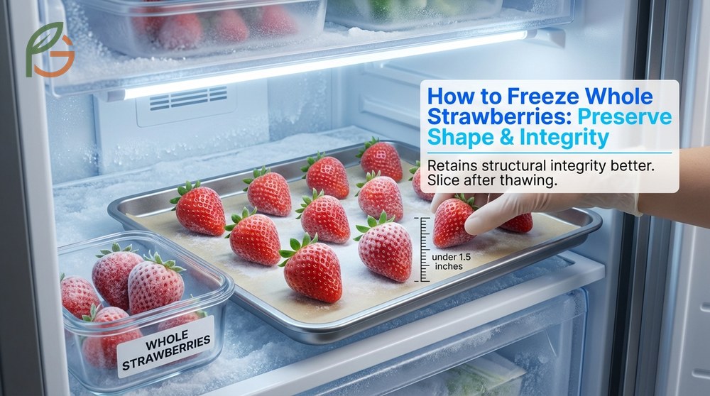 How to freeze whole strawberries individually to keep them separate for flexible usage in recipes.