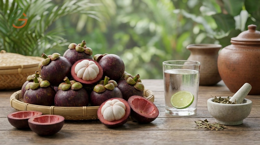 Mangosteen fruit benefits include antioxidant properties from xanthones that neutralize free radicals.