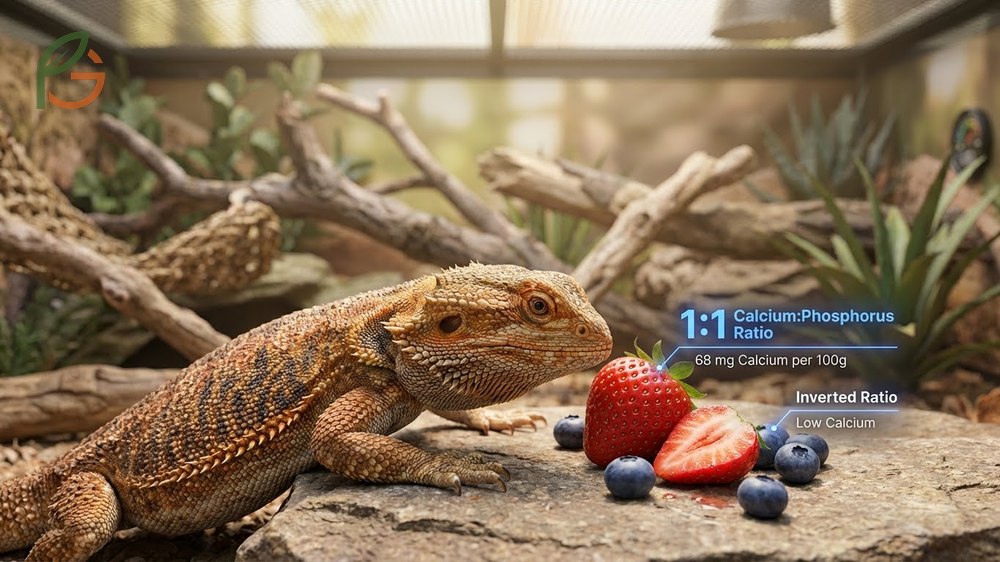 Can bearded dragons eat strawberries offering a superior 1 to 1 calcium ratio compared to blueberries.