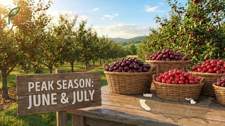 When are cherries in season guide covering harvest times from May through August across major US growing regions.