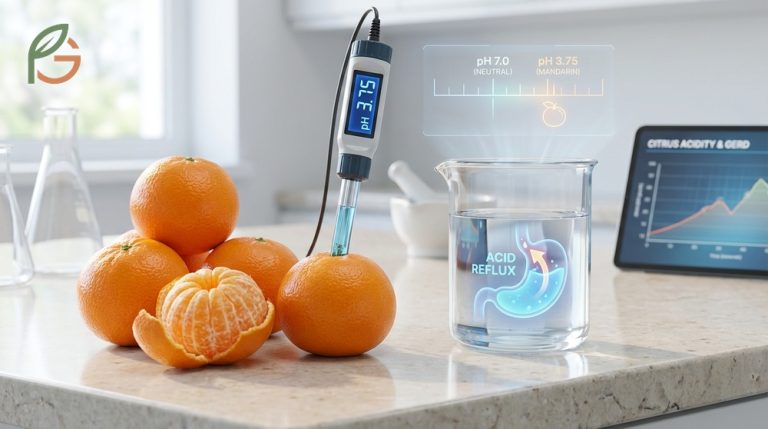 Are mandarins acidic guide explaining pH levels of 3.75 and impact on reflux symptoms.