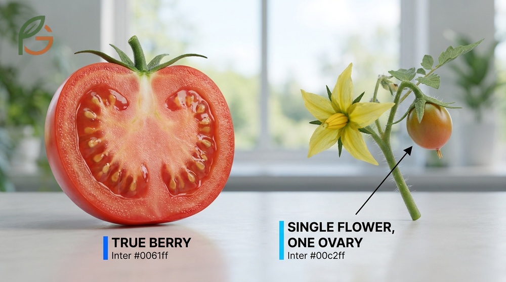 Is a tomato a berry is scientifically true because it develops from a single flower ovary with seeds in soft flesh.