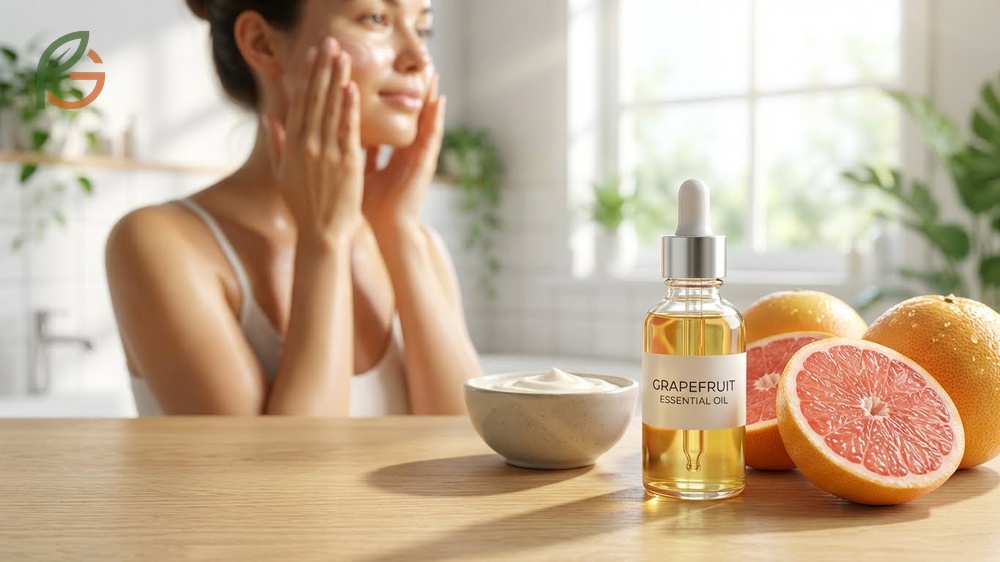 Grapefruit oil skin benefits effectively treat acne and reduce cellulite appearance by fighting bacteria and improving local circulation.