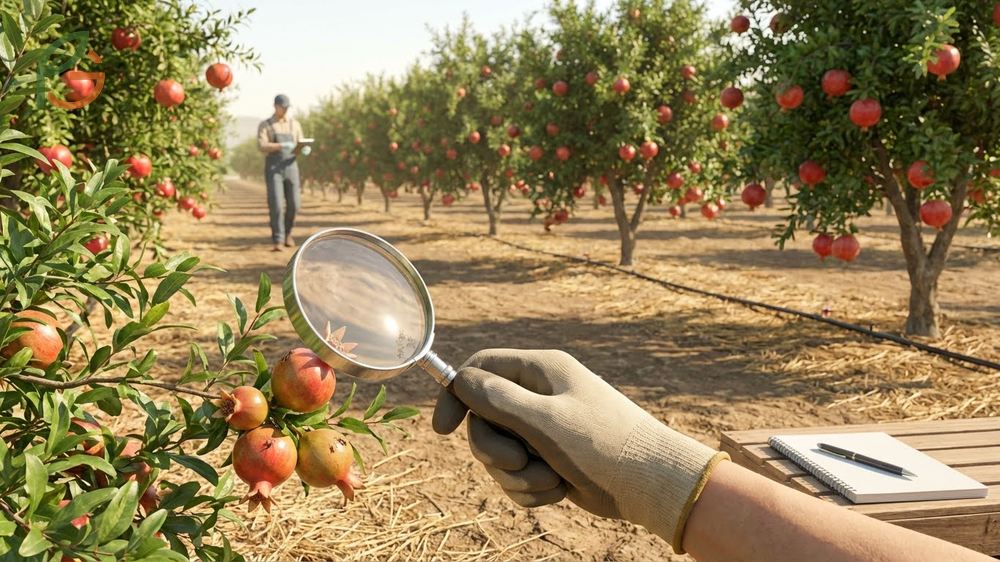 Pest disease management strategies for pomegranate trees to control aphids and prevent fungal infections naturally.