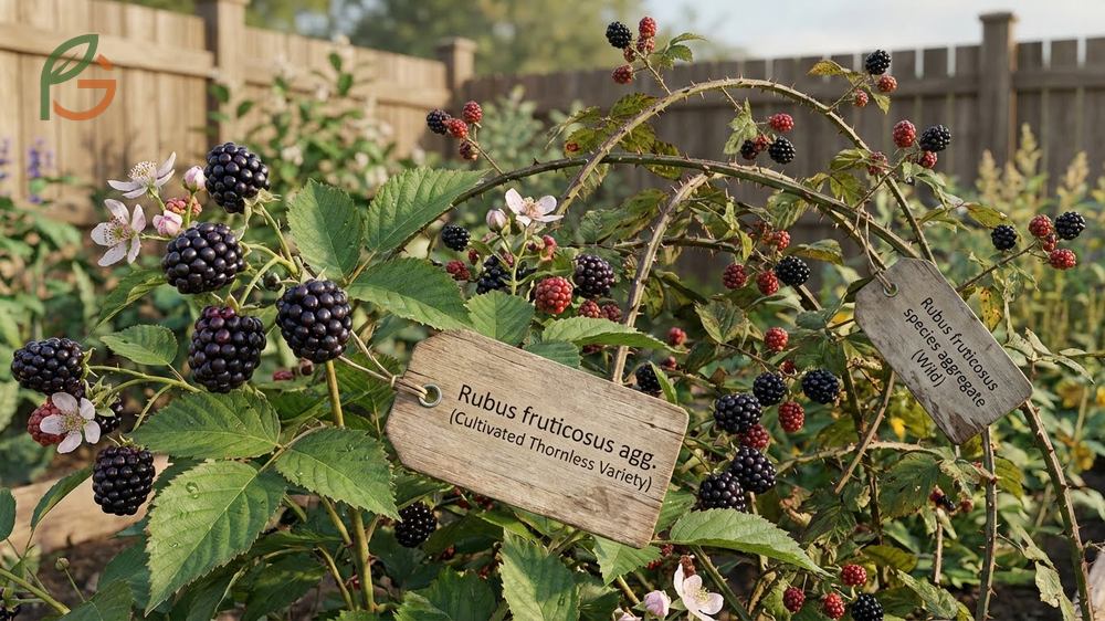 Blackberry bush scientific name Rubus fruticosus encompasses various cultivated thornless varieties and wild species.
