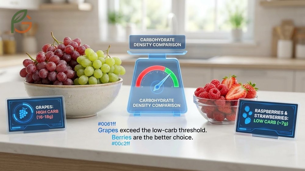 Are grapes low carb facts indicating they exceed standard low carb limits significantly.
