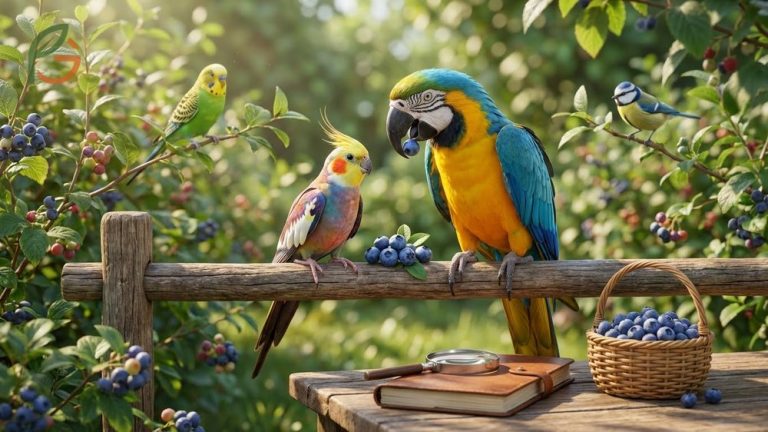 Can birds eat blueberries guide detailing vitamin C benefits and safe consumption for parrots and wild birds.