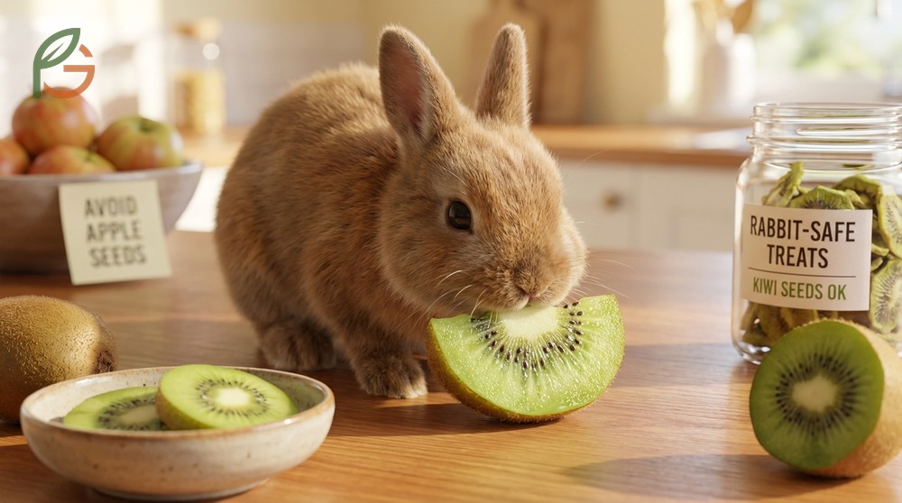 Can rabbits have kiwi seeds which are non toxic and pass harmlessly through digestion.