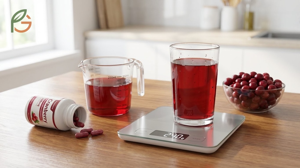 Cranberry juice dosage and usage suggests drinking 8 to 10 ounces daily for at least 12 weeks for protection.