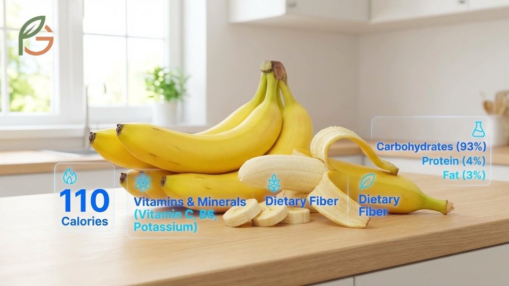 Nutritional value of bananas features 110 calories per fruit along with essential electrolytes for hydration and recovery.