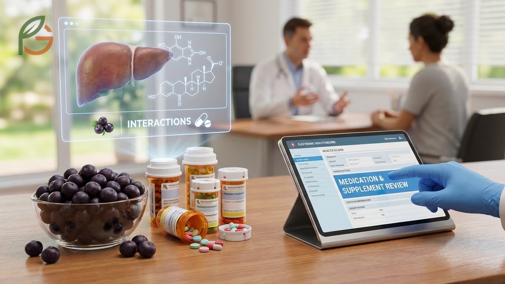 Acai berry side effects regarding medication interactions with anticoagulants like Warfarin due to vitamin K content.