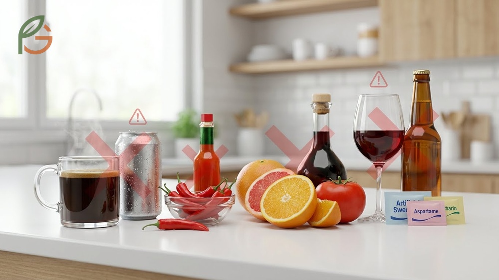 Foods to avoid with bladder infection include acidic citrus fruits and caffeine that worsen urinary irritation.