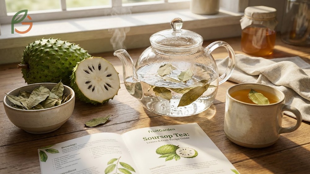 How to make soursop tea involves steeping 3 to 4 dried leaves to extract flavonoids for immune support.