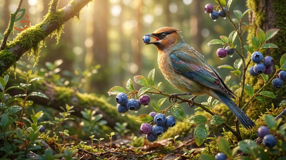 Can birds eat blueberries including wild species like robins and cardinals that seek antioxidants for migration.