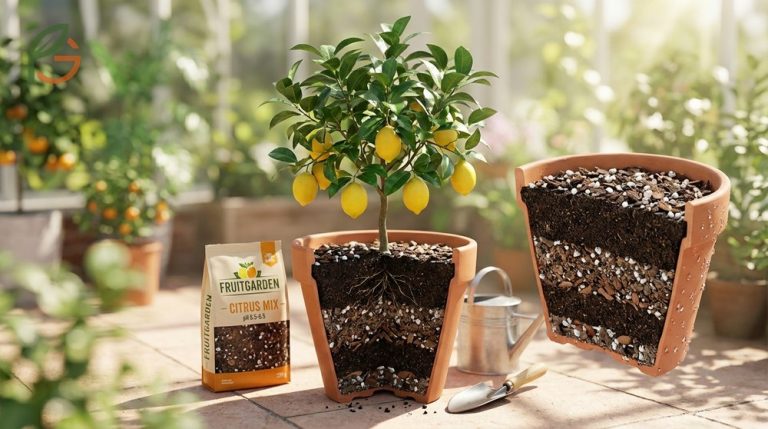 Best soil for lemon trees in pots guide for creating the perfect acidic mix with drainage and moisture retention.