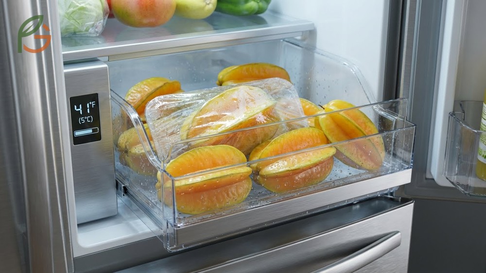 Refrigerate starfruit duration extends to 6 weeks if kept at 41 degrees with high humidity packaging.