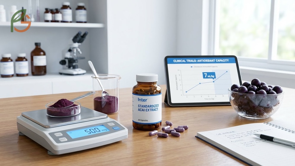 Acai berry side effects management via safe dosage of 1 to 3 grams of freeze-dried powder daily.