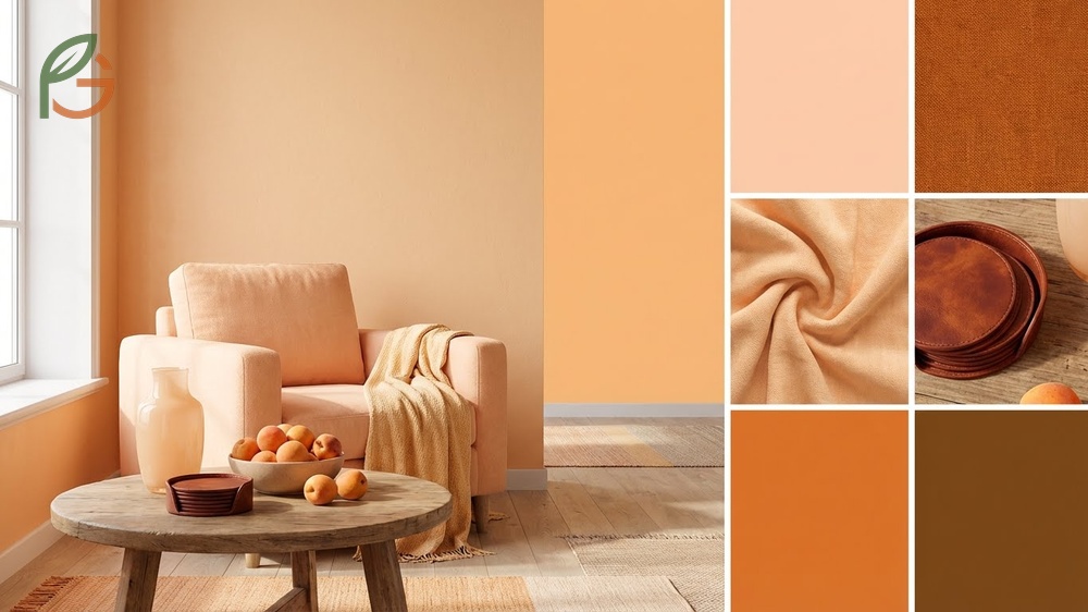 Shades of apricot range from pale pastel tones to deep russet for versatile design applications.