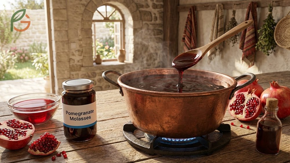 What is pomegranate molasses origins tracing back to ancient Persia with a complex agrodolce flavor profile for traditional dishes.