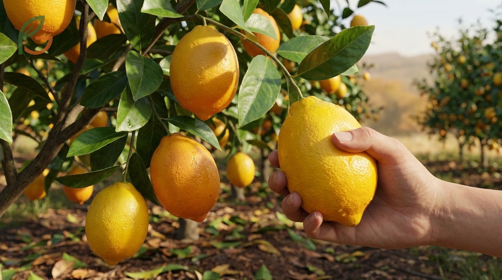 When to harvest meyer lemons depends on deep yellow-orange color and firm texture after hanging for 6-9 months.
