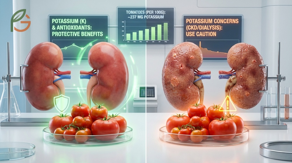 Are tomatoes good for your kidneys depends on kidney function as 237mg potassium per 100g requires monitoring.