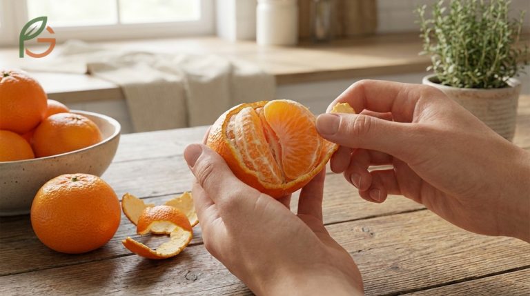 How to peel a tangerine is simple because the thin loose skin separates easily from the fruit segments.