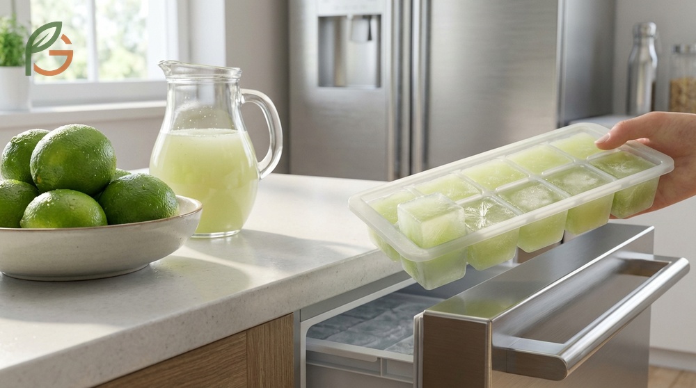 Can you freeze lime juice instructions for using ice cube trays to preserve flavor for 4 months.