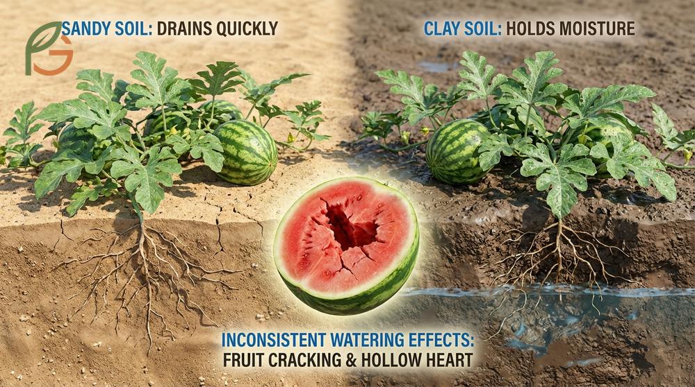How often to water watermelon changes as plants move from seedling stage to flowering and fruit set.