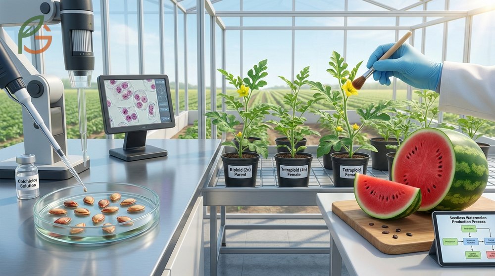 How seedless watermelons are made uses colchicine treatment to create tetraploid plants for breeding.
