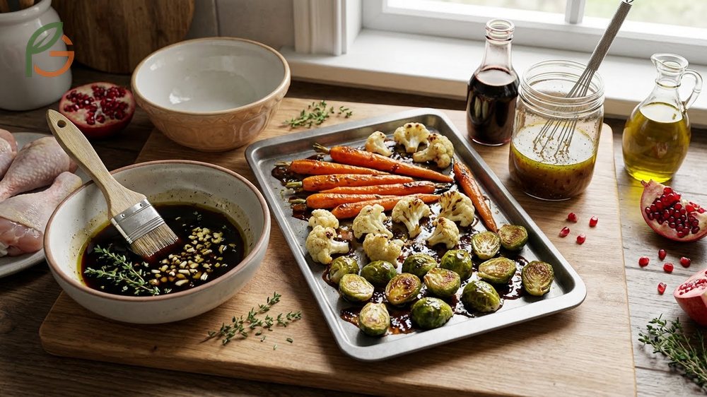 How to use pomegranate molasses in marinades with a 2 to 1 oil ratio or drizzled over roasted vegetables for extra flavor.