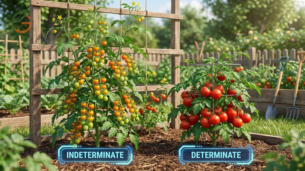 Indeterminate vs determinate growth habits explained to help gardeners choose the right tomato varieties.