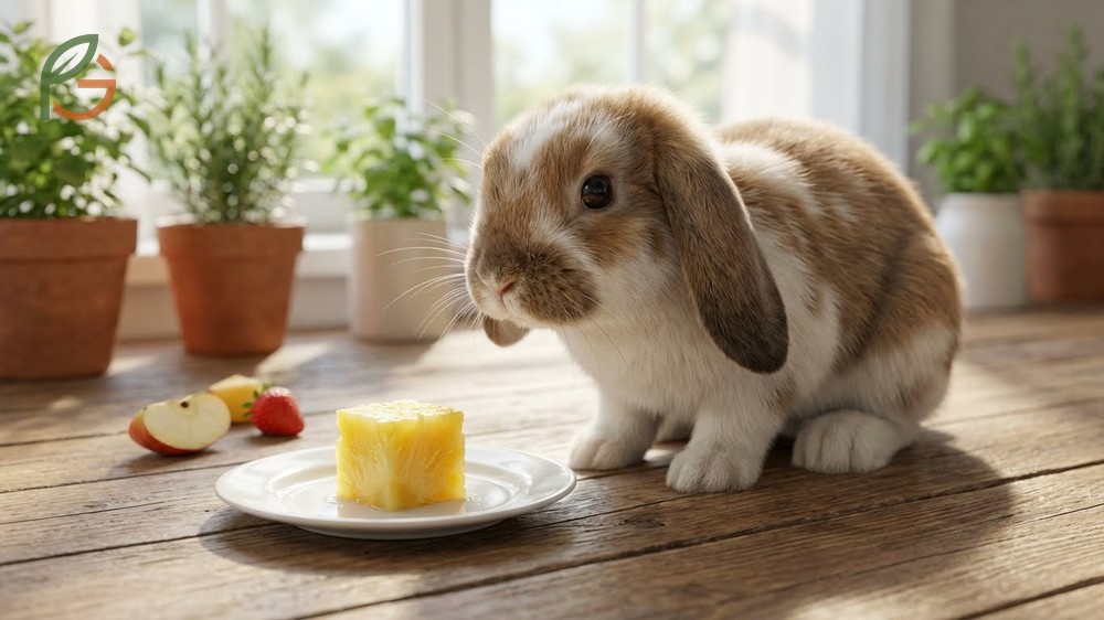 Can rabbits eat pineapple safely when given in strict moderation to prevent digestive issues from sugar.
