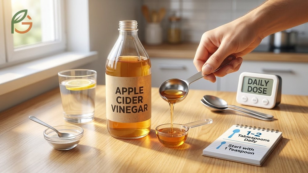 Safe daily dosage guidelines recommend one to two tablespoons of apple cider vinegar diluted in water per day.