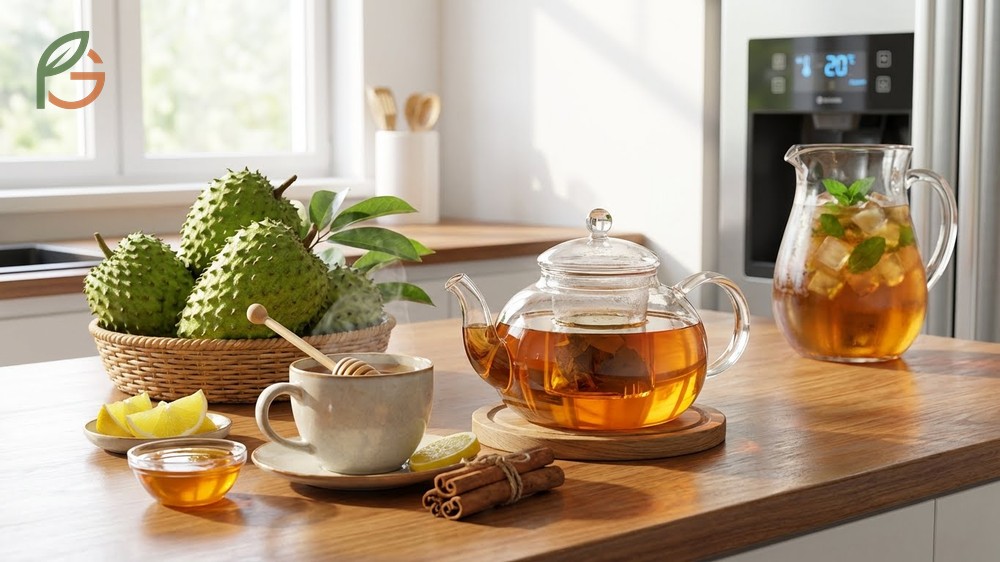 Graviola tea preparation can include honey or cinnamon to mask the earthy flavor and enhance palatability.