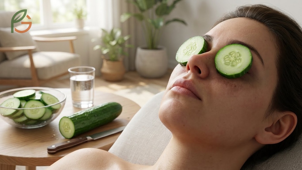 How to use cucumber for dark circles by applying fresh juice or slices for 15 minutes to lighten pigmentation and reduce swelling.