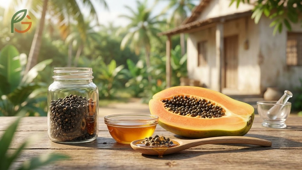 Papaya seeds for parasites cleared infections in 76 percent of cases in clinical trials using dried seeds with honey.