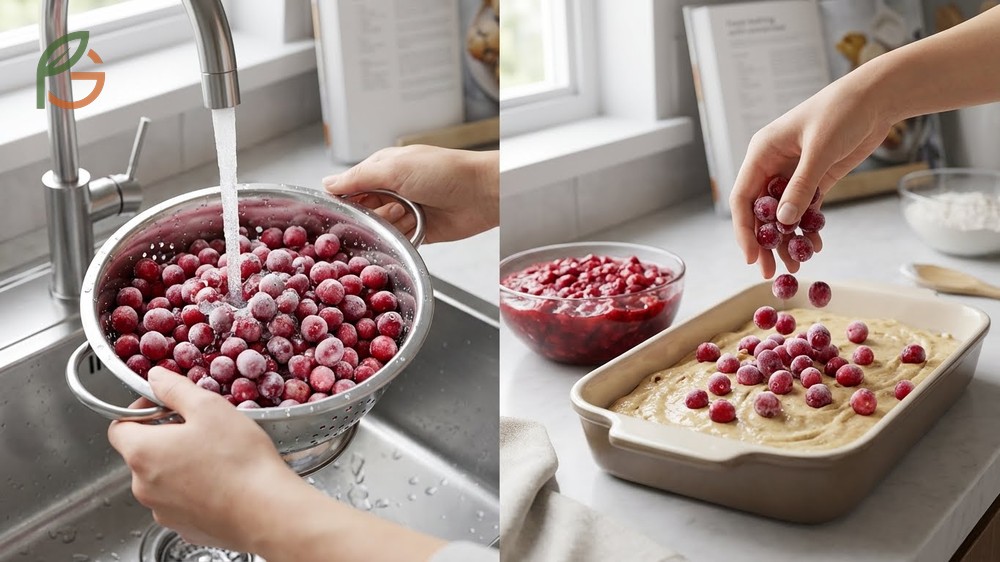 Thawing frozen cranberries in the refrigerator for 4 to 6 hours or using them directly in cooked dishes.