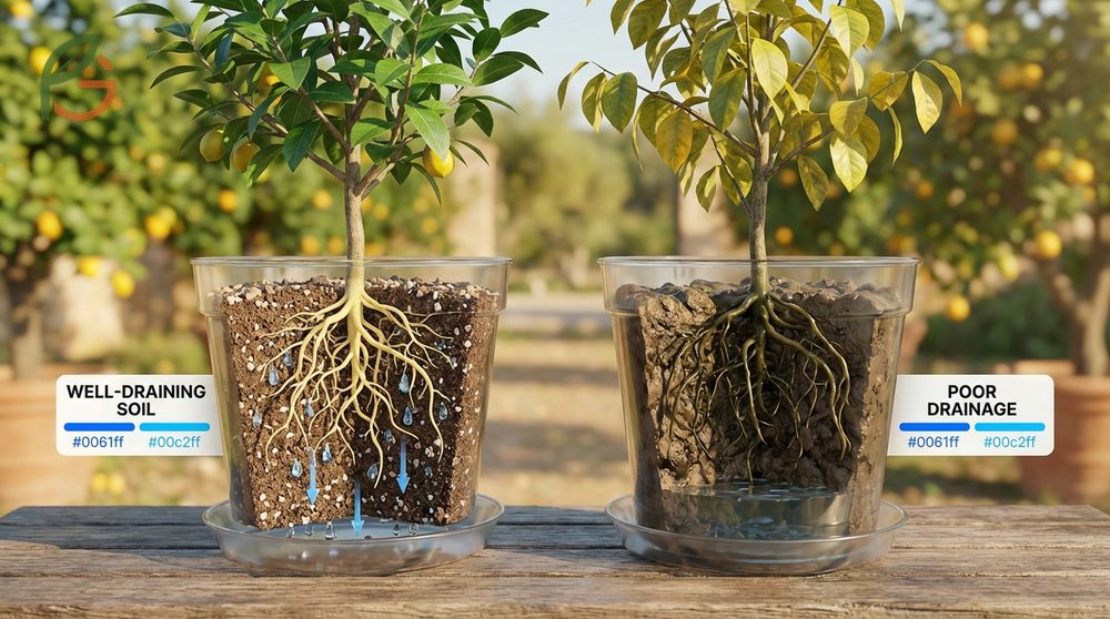 Well draining soil essentials explaining how to prevent root rot with proper particle size and pot design.