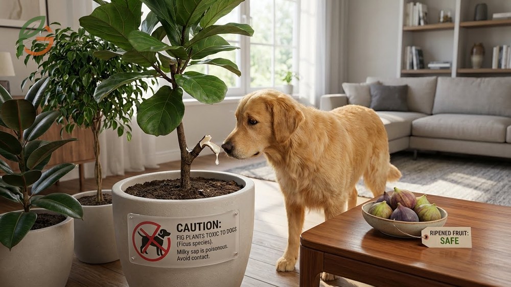 Are fig trees poisonous to dogs illustrating the toxic milky sap and leaves that cause dermatitis.