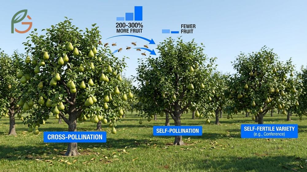 Are pear trees self pollinating is a key question as most varieties produce better yields with a partner tree.