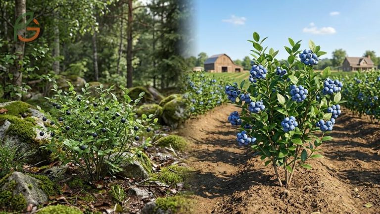 Bilberry vs blueberry species comparison highlighting wild European origins versus North American cultivation.