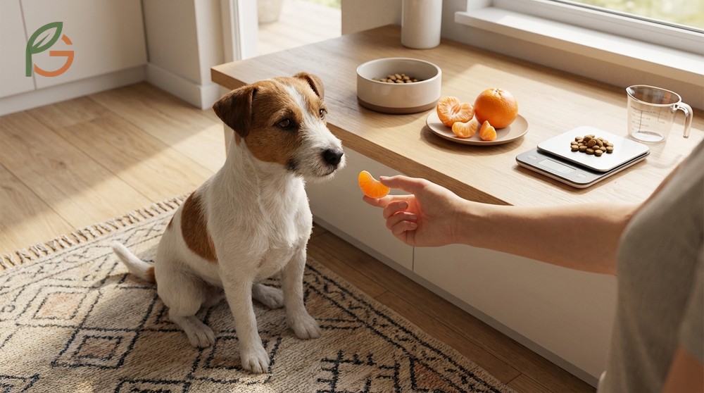 Can dogs have tangerines serving size guidelines based on the 10 percent calorie rule and limited to 2-3 times per week.