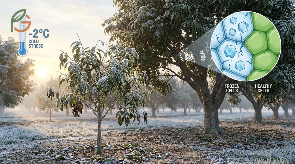 Cold tolerance of lychee trees showing critical temperature thresholds for young saplings versus established mature specimens.