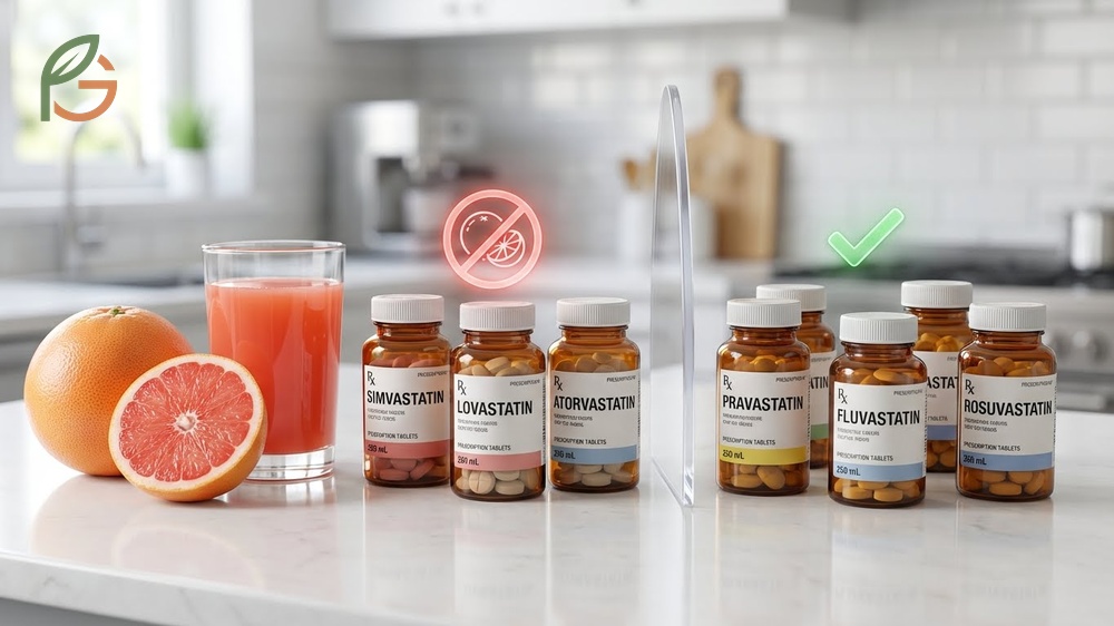 Grapefruit statin interaction varies by drug type with simvastatin showing up to 13.5-fold increases from daily fruit consumption.